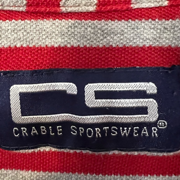 Ohio State Buckeyes Red & Gray Striped Large Polo Shirt CS Crable Sportswear - Picture 3 of 10